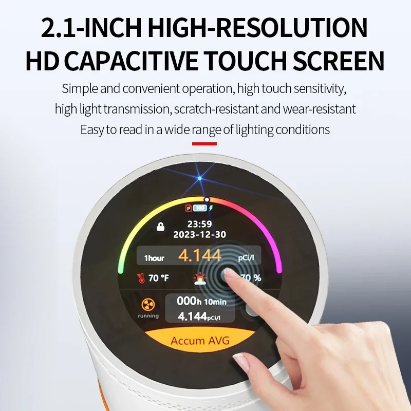 Smart Radon Detector para Casa,  Detecta Rapidamente Sensível, Alarmes de Luz Sonora, Monitor Profissional,Monitor,Exportar Da