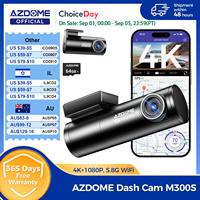 AZDOME Dash Cam M300S 4K+1080P Dual Dash Car Camera Built-in 5.8GHz WiFi GPS Car DVR 24H Parking Mode Night Vision Black Box