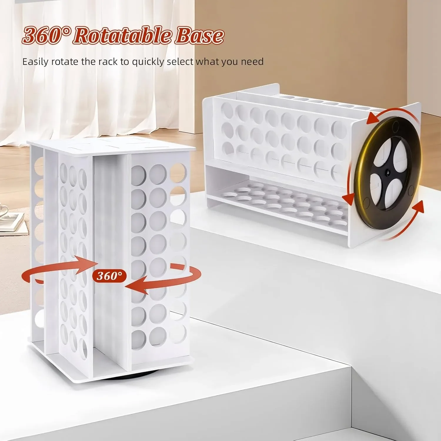 DSA 360 ° Rotary Storage Rack Desktop Rotary Shelf Storage Box Arts and Crafts Pigment Bottle Finishing Rack