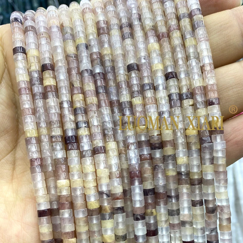 4x2MM Rondelle Natural Stone Violet Quartz Flat Round Loose Spacer Beads for Jewelry Making Diy Earrings Bracelet Accessories