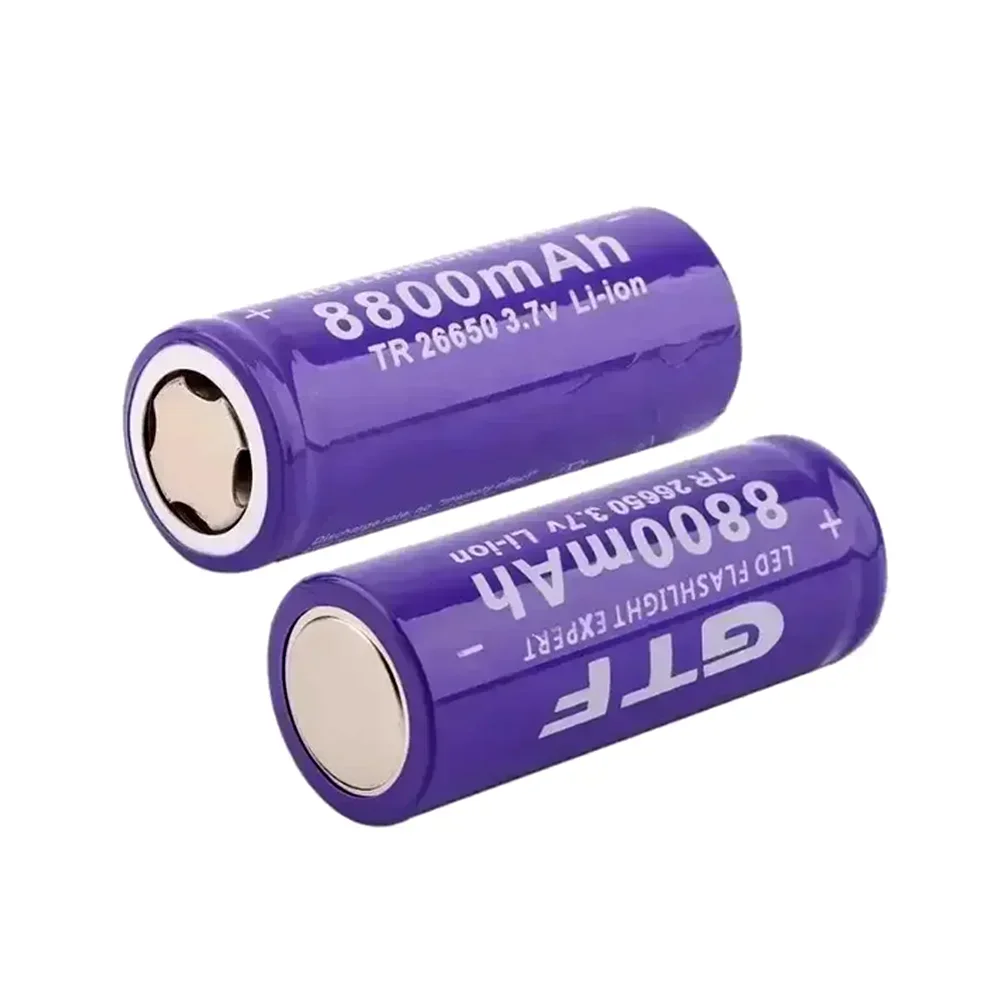 4~50pcs battery High performance new 26650 3.7V 8800mAh rechargeable lithium-ion battery ,for LED light bulbs, flashlights, etc.