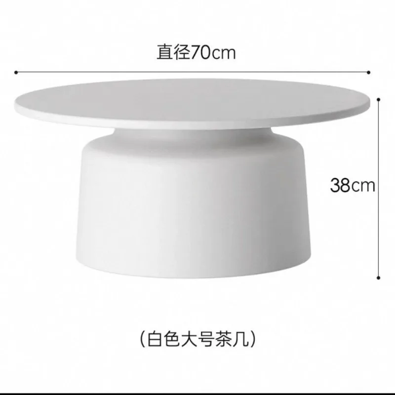 Cream style household living room coffee table combination, tea table modern simple small apartment round edge table 6