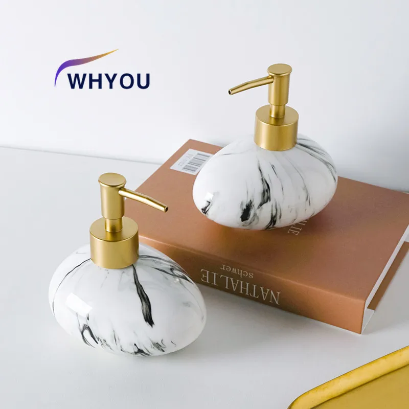 

WHYOU Ceramics Luxury Lotion Bottle Ink Pattern Liquid Soap Dispensers Emulsion Latex Hand Wish Bottles Bathroom Accessories Set