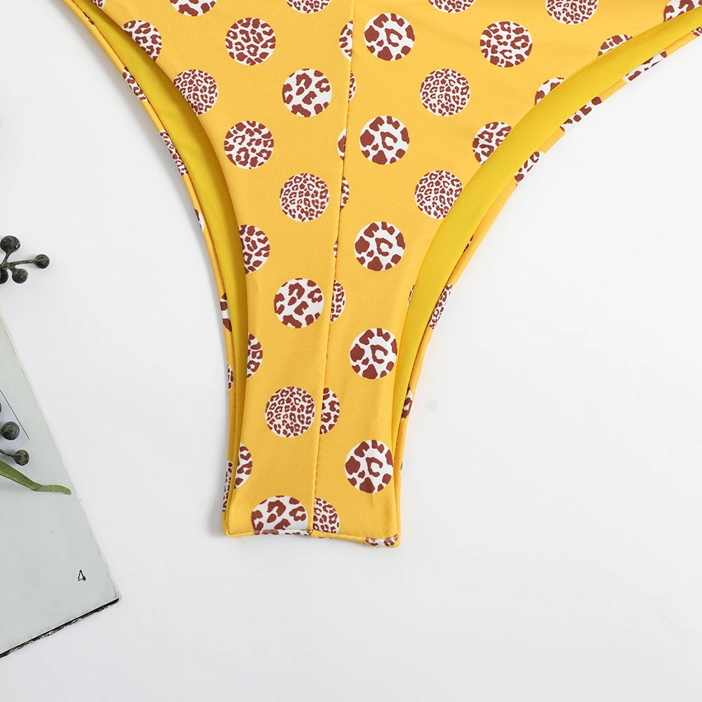 Conjunto de biquíni feminino plissado tanga, maiô duas peças, moda praia feminina, fato de banho, moda praia, verão, estampado, 2021