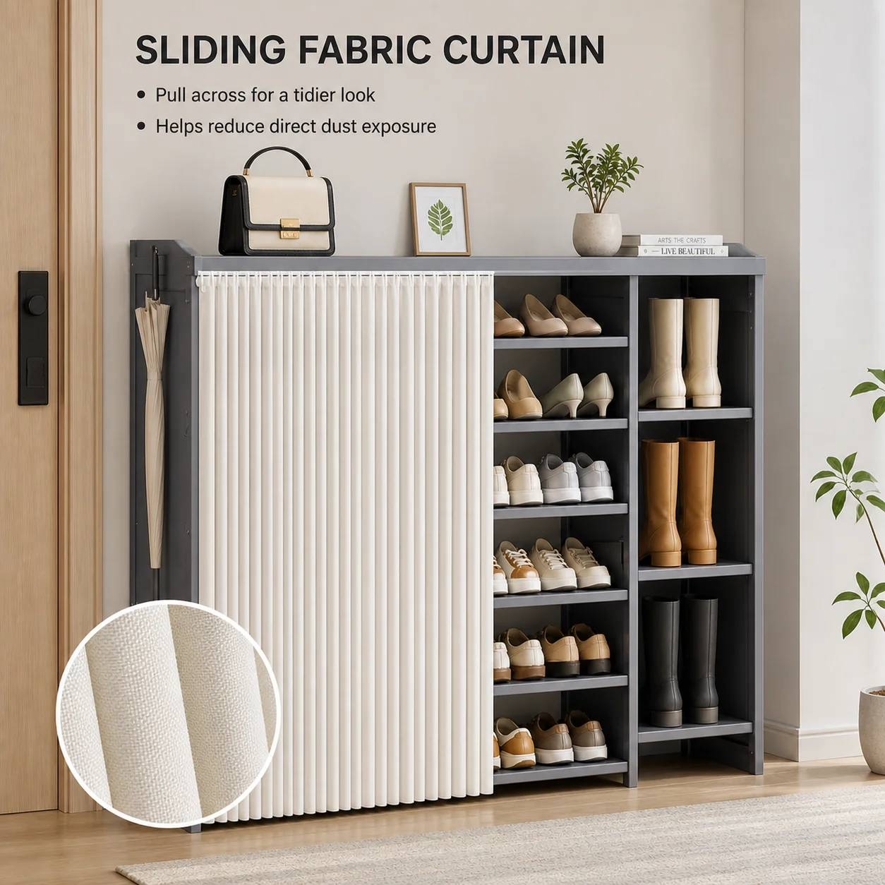Amazing Shoe Rack Shoe Organizer Storage Box Monder Style Home Entry Space-Saving Shoes Storage