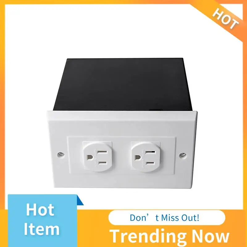 B68A Imitation Double US Plug Wall Safe Security Stash Box For Jewelry, Valuables, Cash