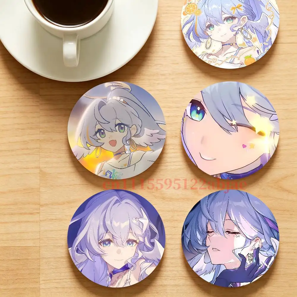 R-Robin Sumerretto H-Honkai Star Rail Heat-Resistant Pine Coasters Lightweight Sturdy for All Drinkware Easy to Clean