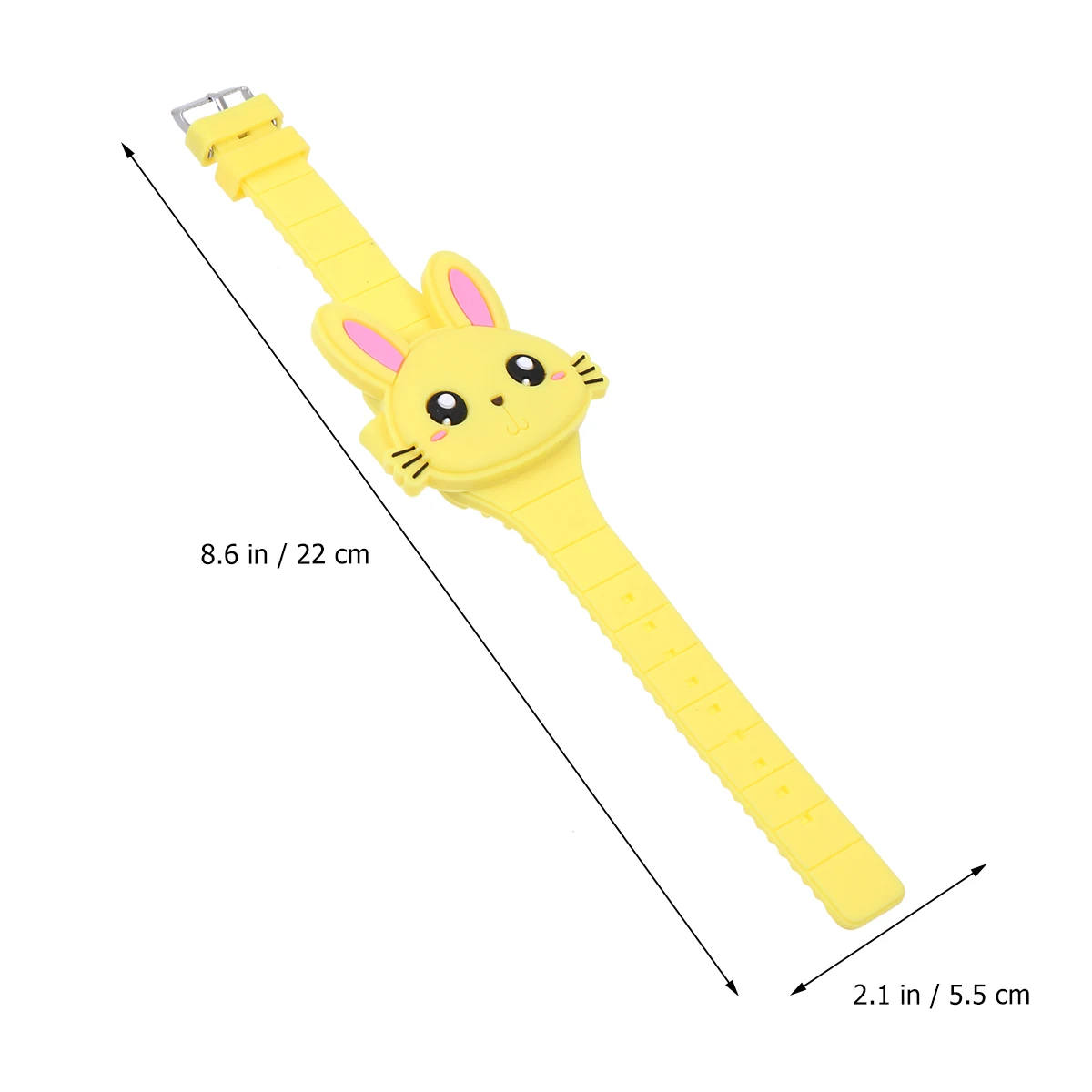 Silicone LED Cartoon Watch Rabbit Shape Wristwatch Clamshell Electronic Watch Birthday Gift Party Favor for Child T