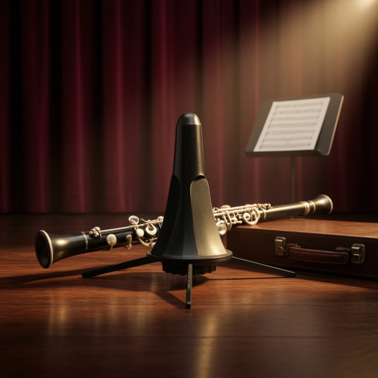 Clarinet Stand Lightweight Clarinet Floor Stand Accessory Stable Easy to Store for Clarinetists, Practice Room, Music Studio