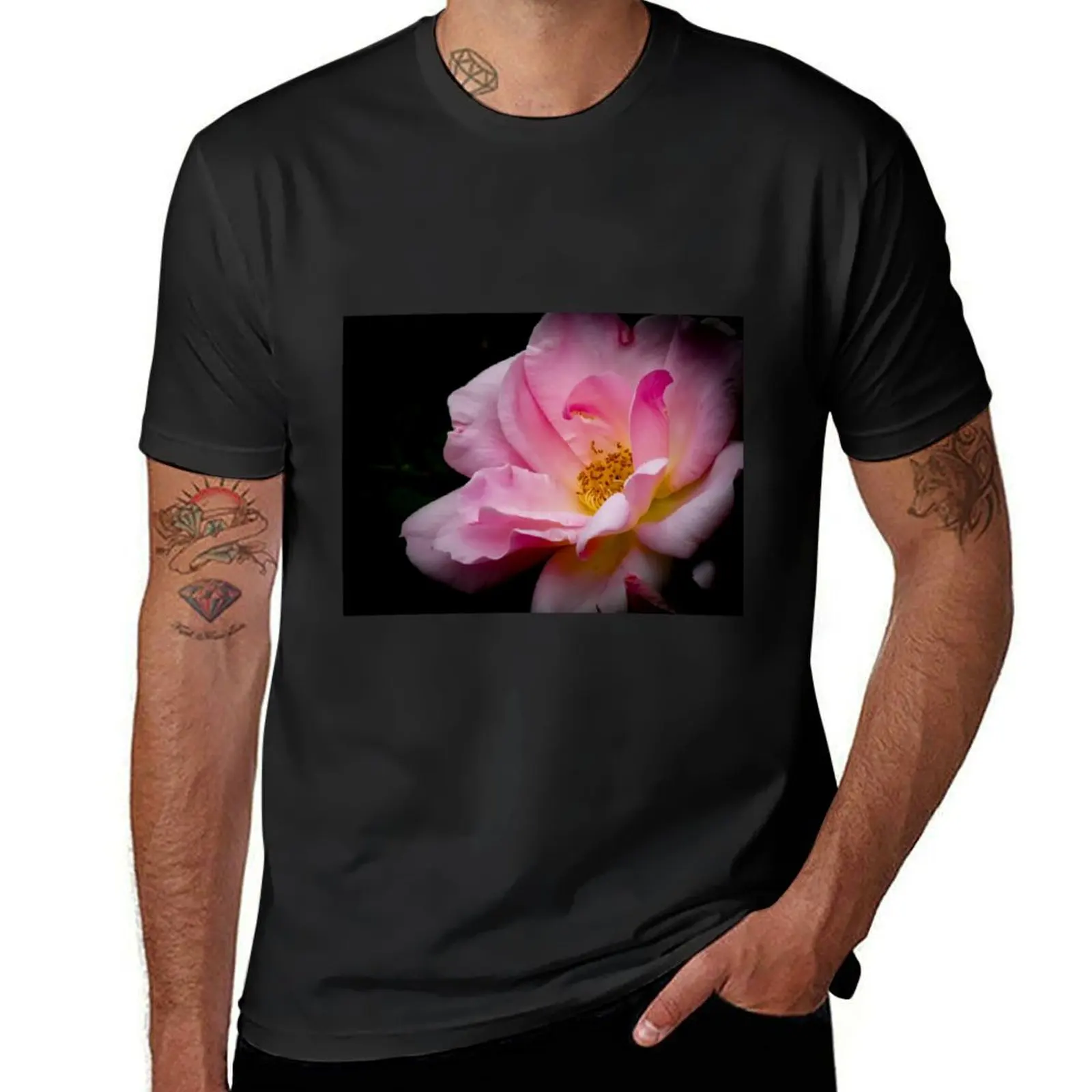 Pink Rose By Brandon Cable T-Shirt plus size tops quick-drying for a boy oversizeds t shirts for men graphic