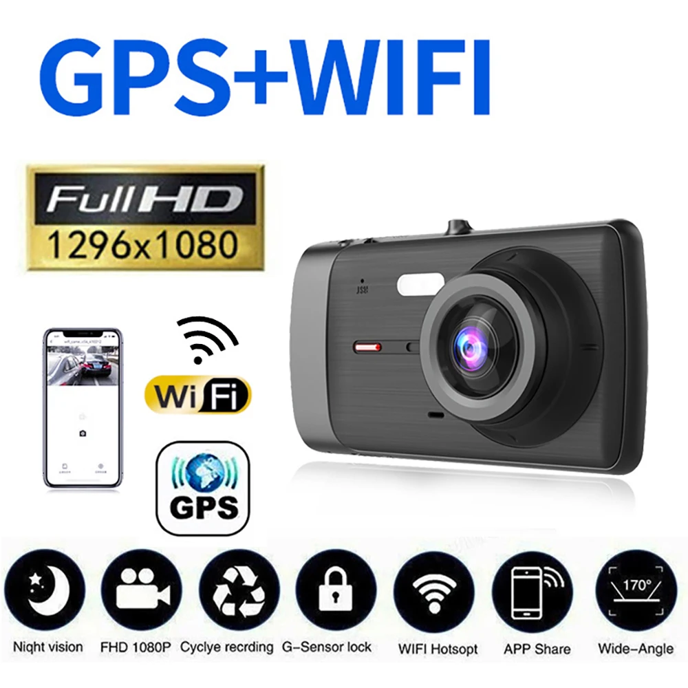 

Автомобильный видеорегистратор, Wi-Fi, 1080P Full HD, камера заднего вида, Автомобильный видеорегистратор с ночным видением, Автомобильный видеорегистратор, GPS-регистратор, автомобильные аксессуары