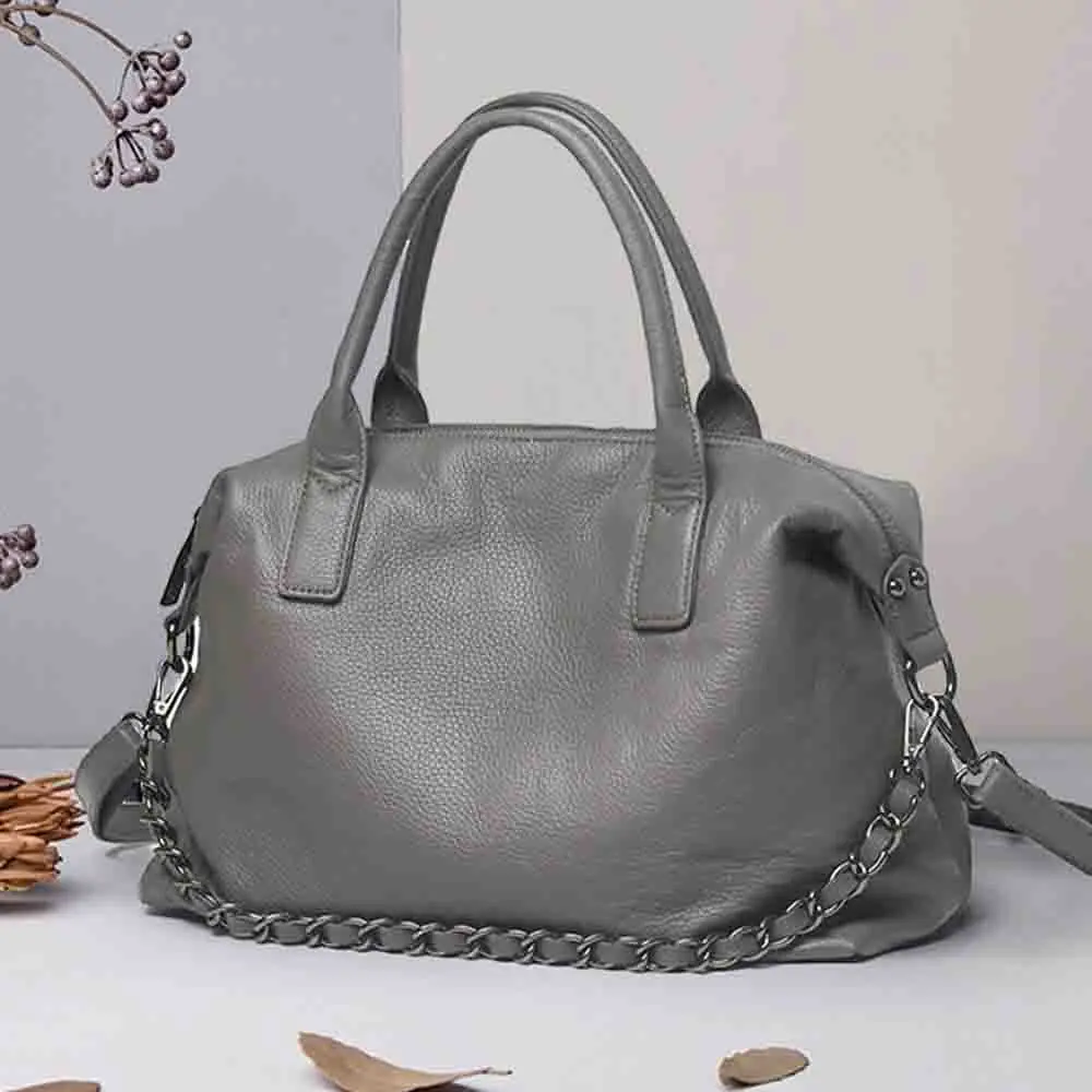 Motingsome Minimalism Real Leather Woman Tote Bag Ladies All Match Large Capacity Shopper Bags Soft Cowhide Handbag 2022 New