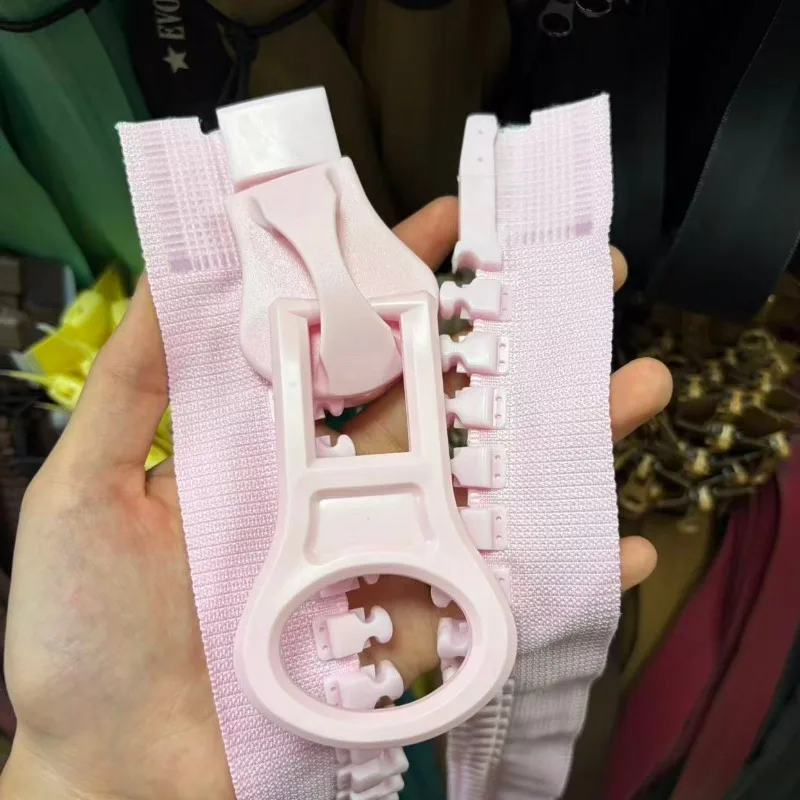 30 oversized toothed resin zipper color zipper color light pink clothing placket zipper 60CM long