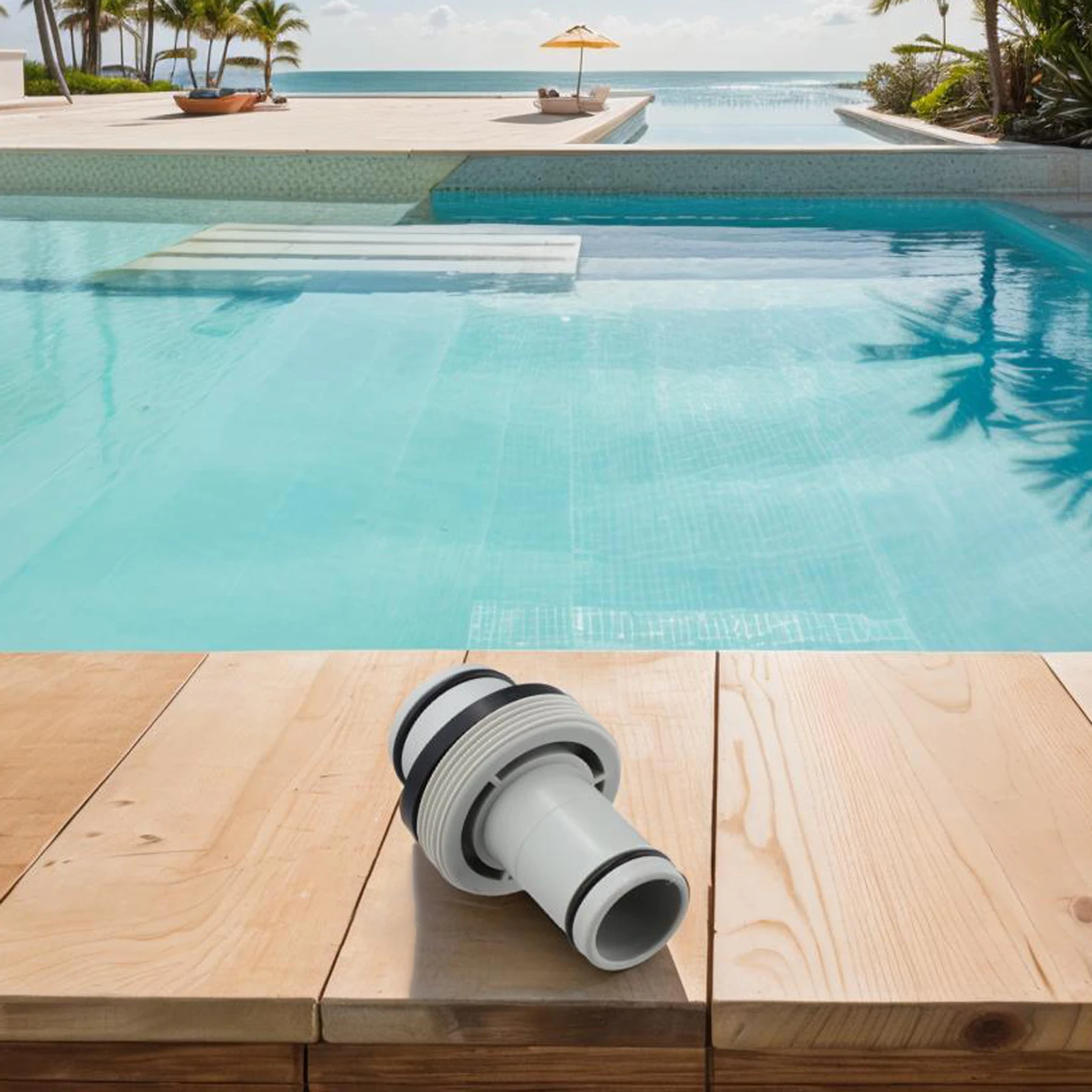 For Intex Pool Hose Adapter for 1 5in to 1 25in Hose Connector with Split Hose Plunger Valve for Pool Equipment Replacement