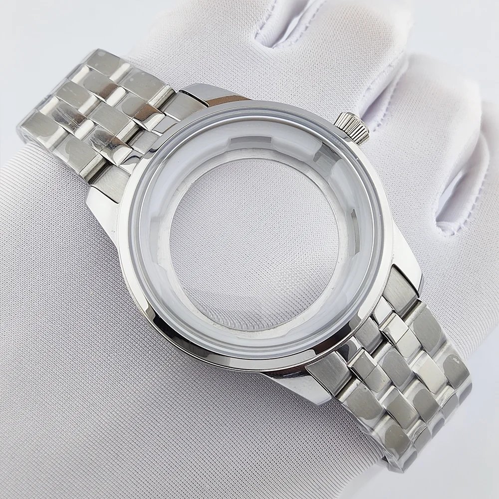 

40mm case NH35 case 316L stainless steel sapphire glass waterproof case suitable for 35mm dial case NH35 watch case