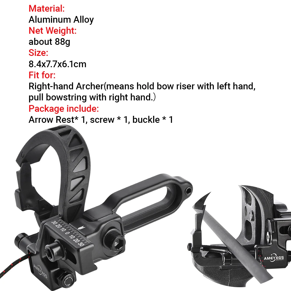 1pc Archery Fall Away Arrow Rest Compound Bow Arrow Rest Drop Away Aluminum Alloy Adjustable Arrow Rest Right Hand Bow Hunting
