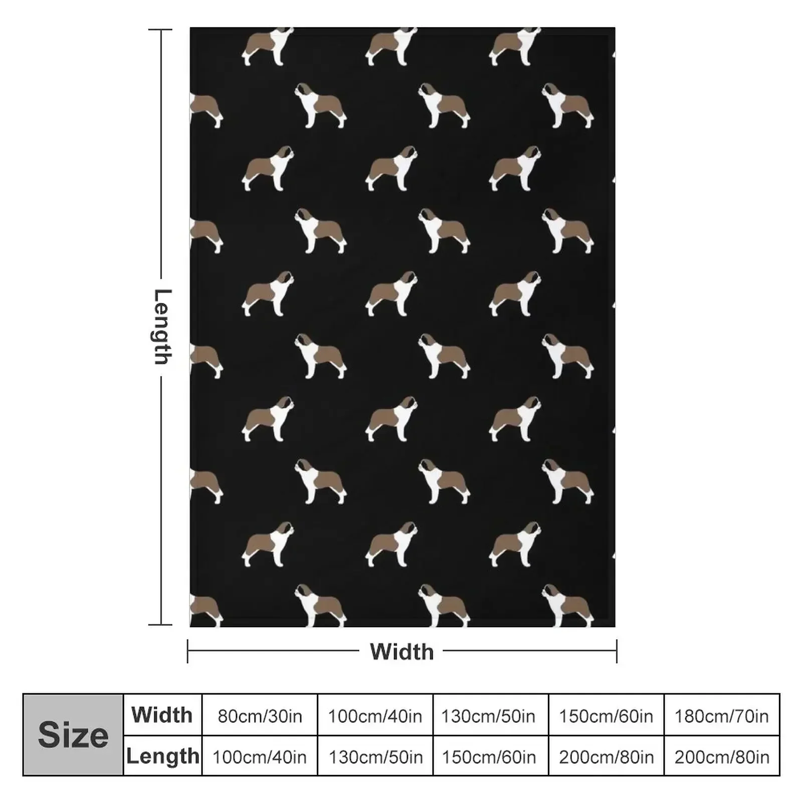 Saint Bernard Silhouette(s) Throw Blanket Extra Large Throw Polar Multi-Purpose Thermal Blankets