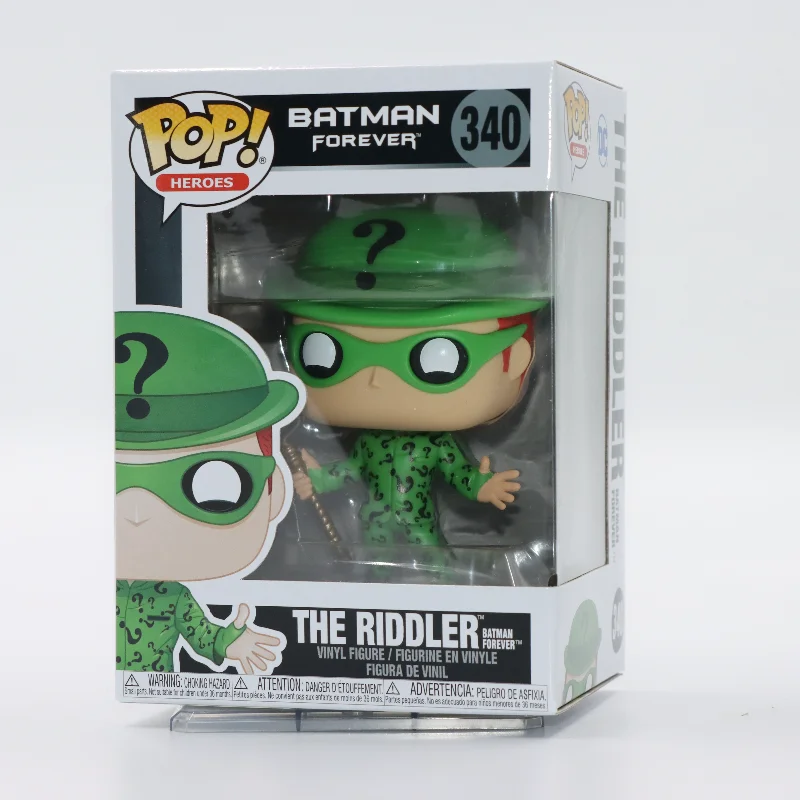 Original Funko POP Heroes Series Batman Forever Anime Figure The Riddler #340 Action Figure Doll Model Toy Gift for Kids