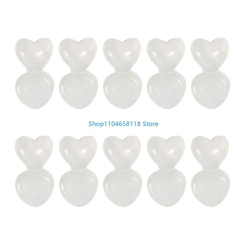 

10pcs Practical Love Heart Silicone Earring Lifters Adjustable Backs for Studs and Heavy Earrings Comfortable Wear
