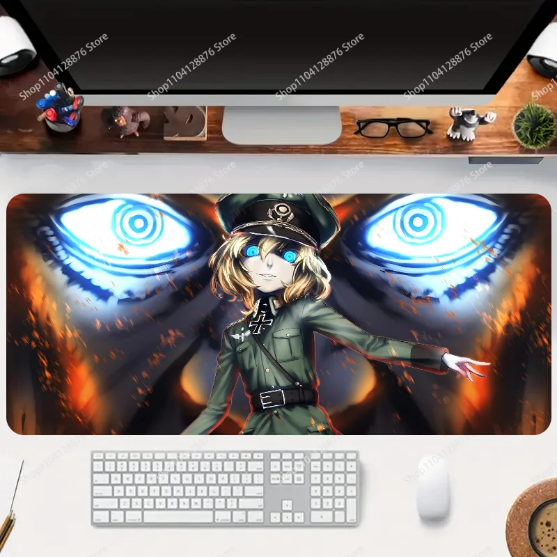 1pc Popular Game Youjo Senki Non-slip Mouse Pad Suitable For Office Computers Laptops E-sports Game Desk Mats XXL Keyboard