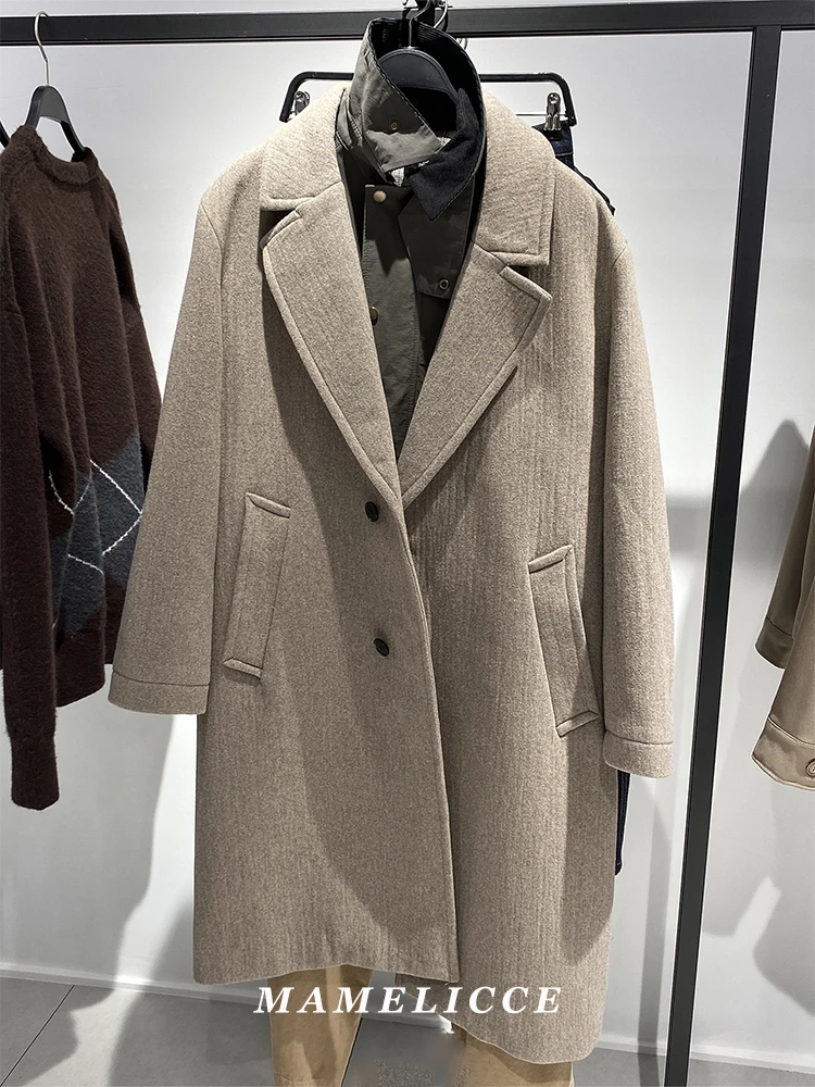 

MAMELICCE Original design Wool coat Thickened Jacket trench coat Men's clothes Wool blend Outerwear jackets Autumn and winter