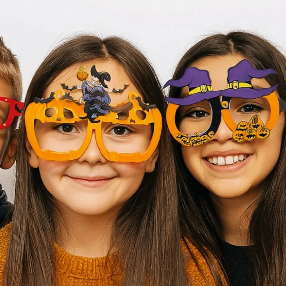 

6 pcs Funny Halloween Paper Glasses Spider Design Pumpkin Design Cosplay Eyeglass Cardboard Festival Costume Party Photo Props