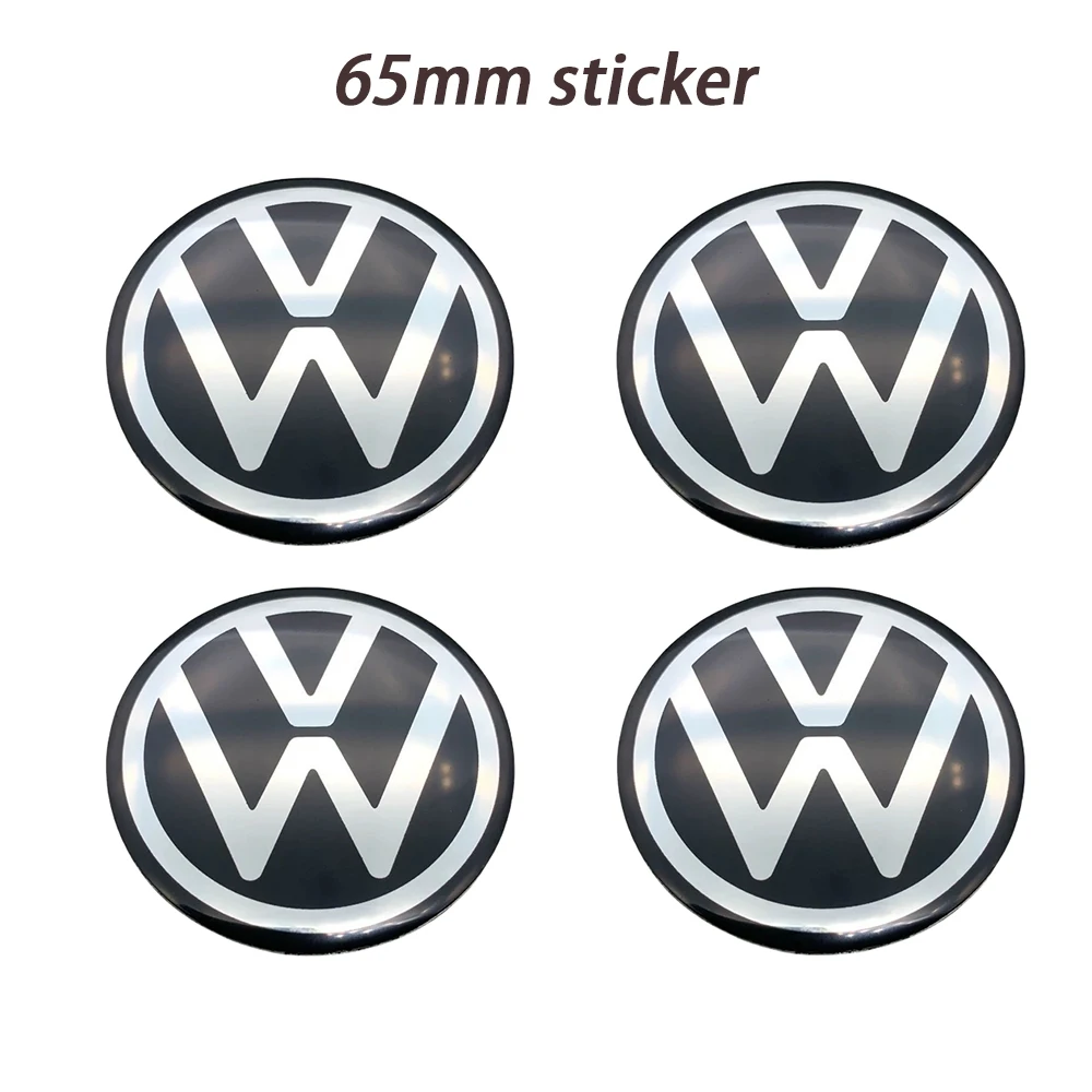 4Pcs 56mm 60mm 65mm New model 3D Car Wheel Stickers Center Hub Cap Emblem Badge Decal For VW GTI Polo Golf 4 5 6 7 Passat view 6