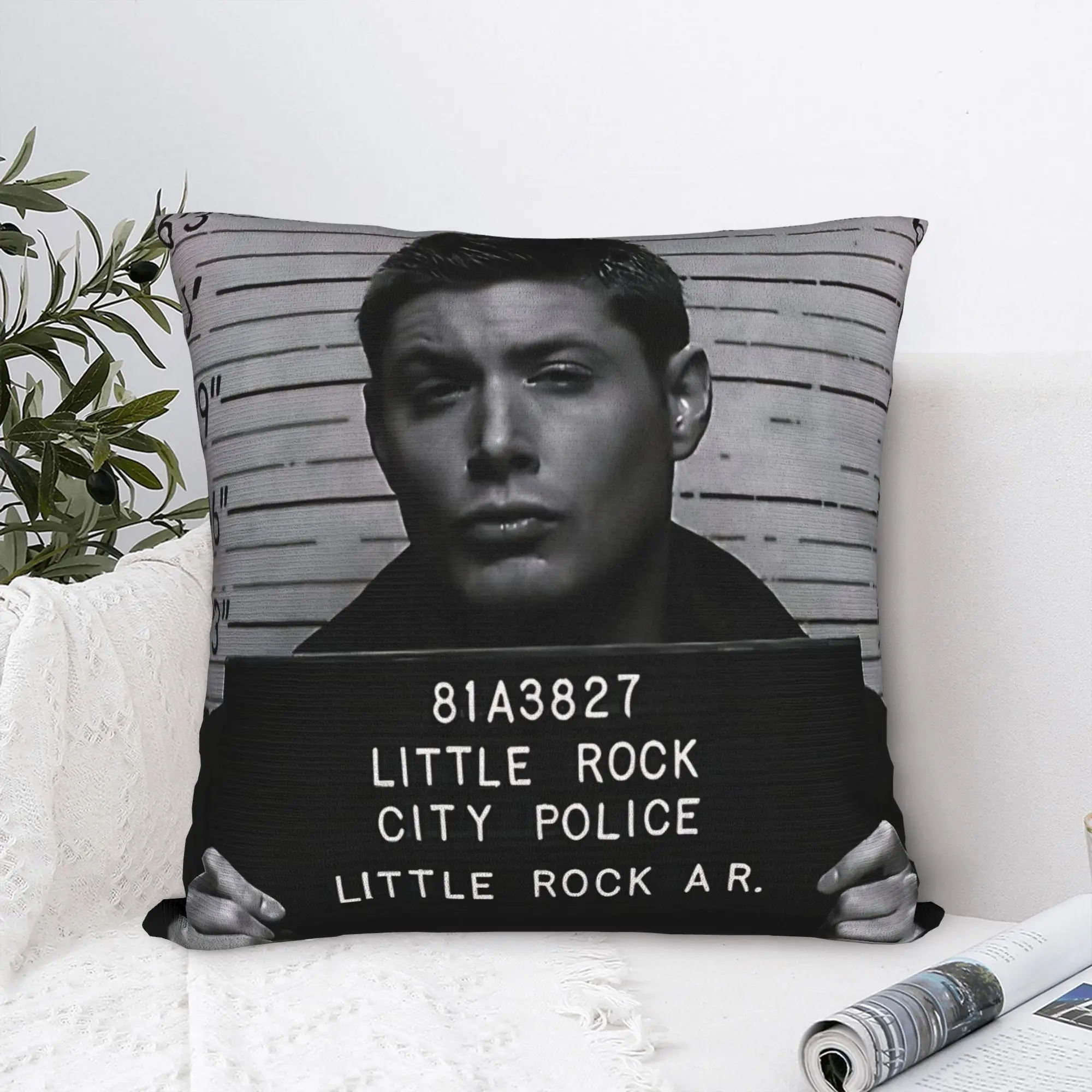 Supernatural Dean Winchester Mugshot Pillow Cover  Soft Cushion Cover Novelty Pillow Case For Living Room Bed Chair