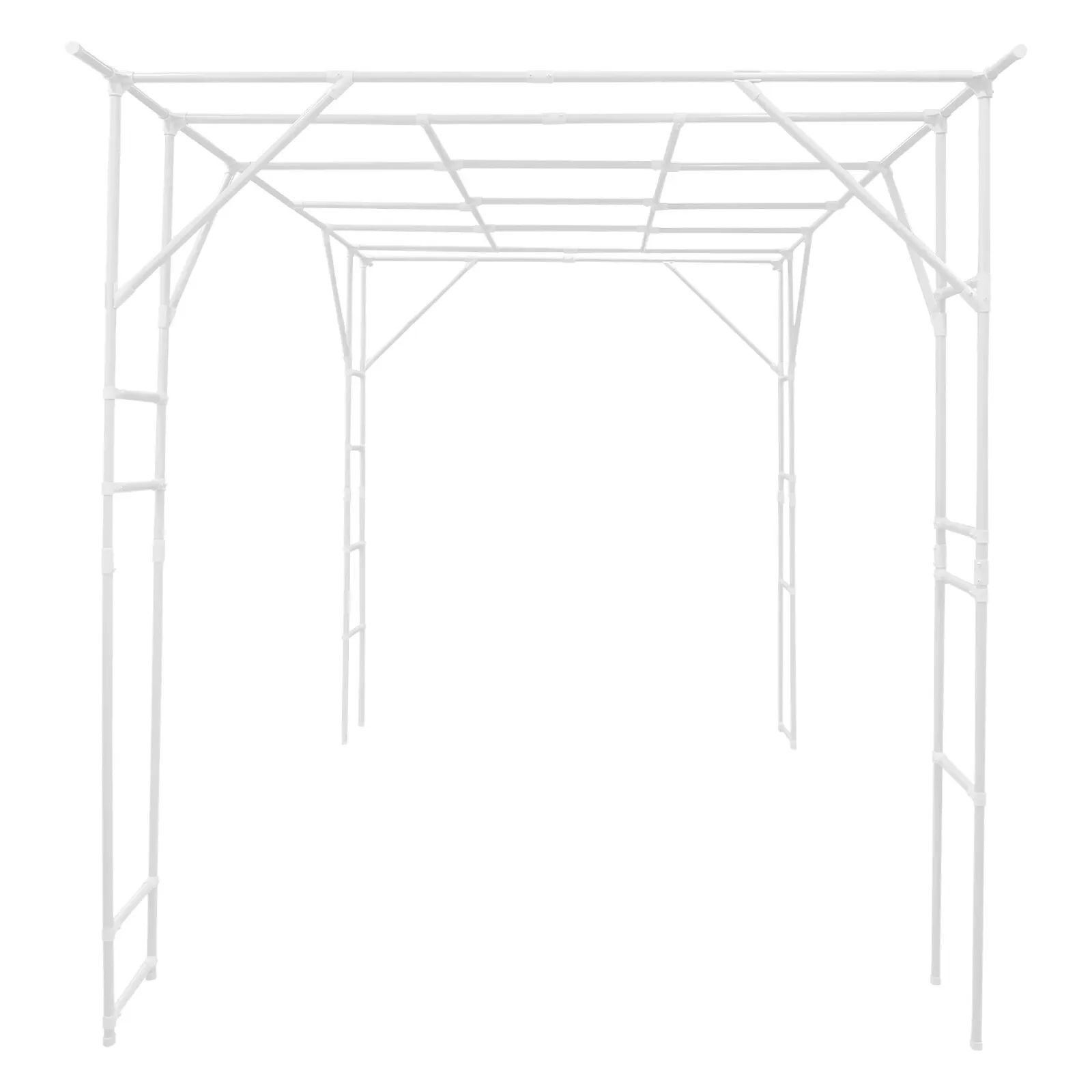 حامل تسلق النباتات البيضاء الحديثة حامل النباتات الخارجية رف عرض تسلق النبات 3*2*2.3 م #3