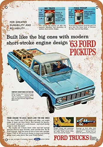 Wall-Color  Metal Sign - 1963  Pickup Trucks - Vintage Look