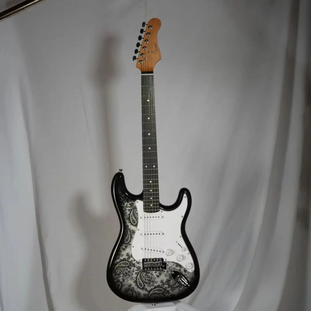 

Customized Electric Guitar Sycamore Body and Roast Maple Neck Engineer Wood Fretboard, Glossy Black,SSS Pickups,Amoeba,Brand New