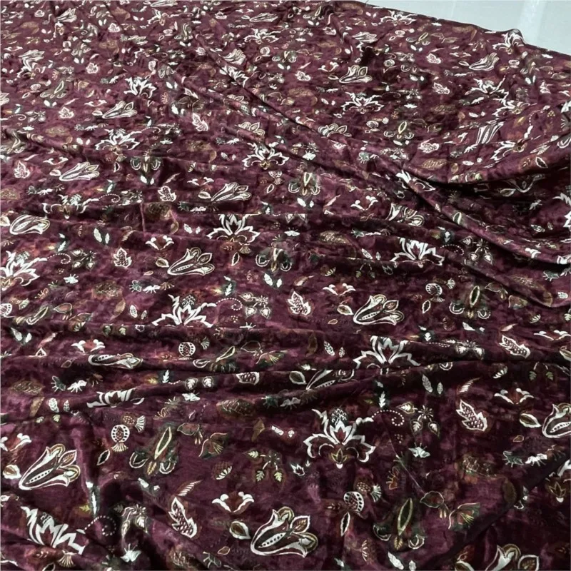 Woven non-falling fleece ice flower digital printed fabric dress bedding and clothing