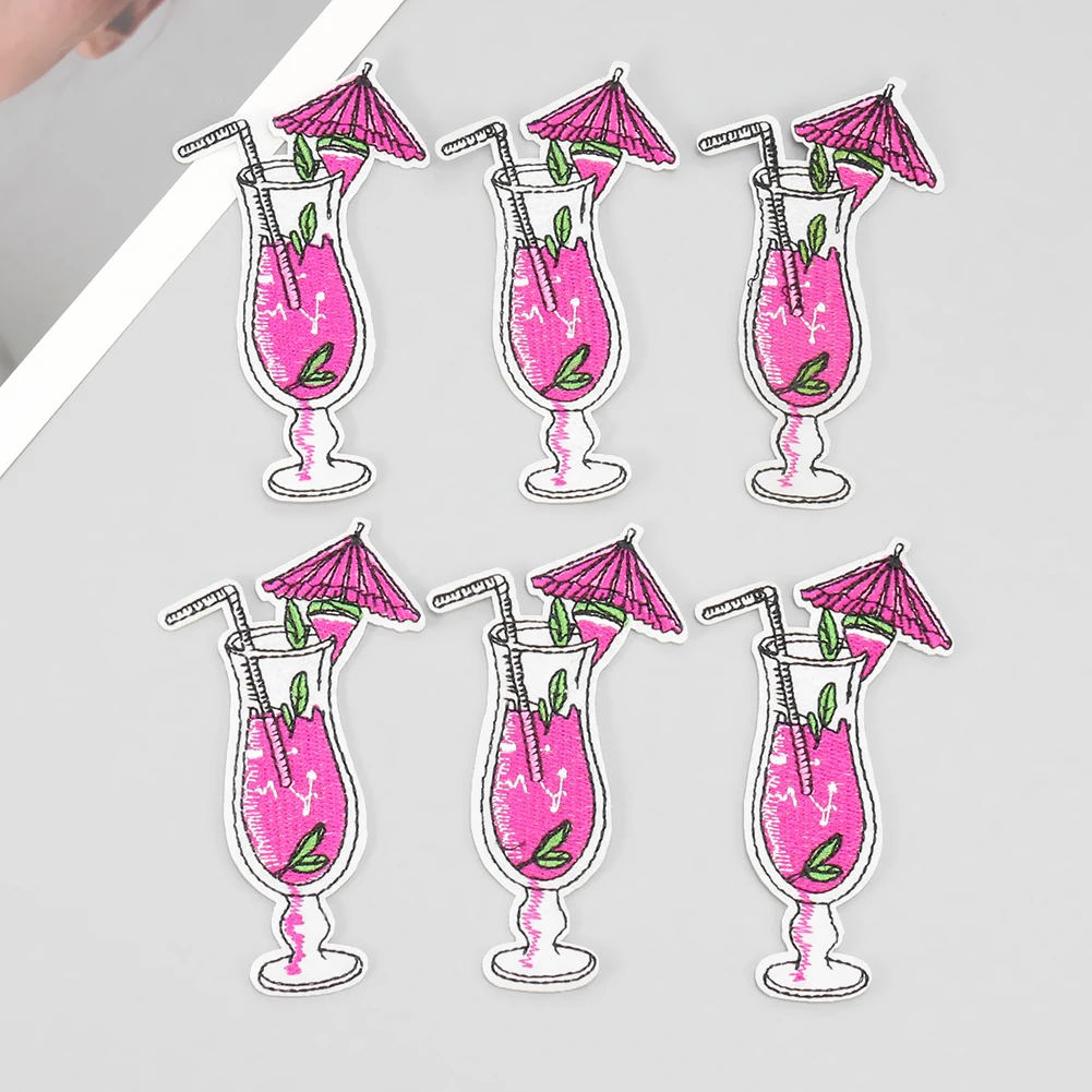 10pcs Cartoon Cup Embroidered Patches Goblet Stickers Ironing T Shirts Jeans Appliques Sewing Bags Pants Decoration Accessories