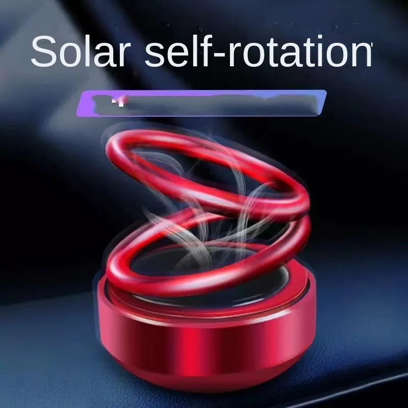 Modern Creative Double-Ring Suspension Car Interior Accessories Cross-Border Solar Rotating Ornaments Ocean Aromatherapy Plastic