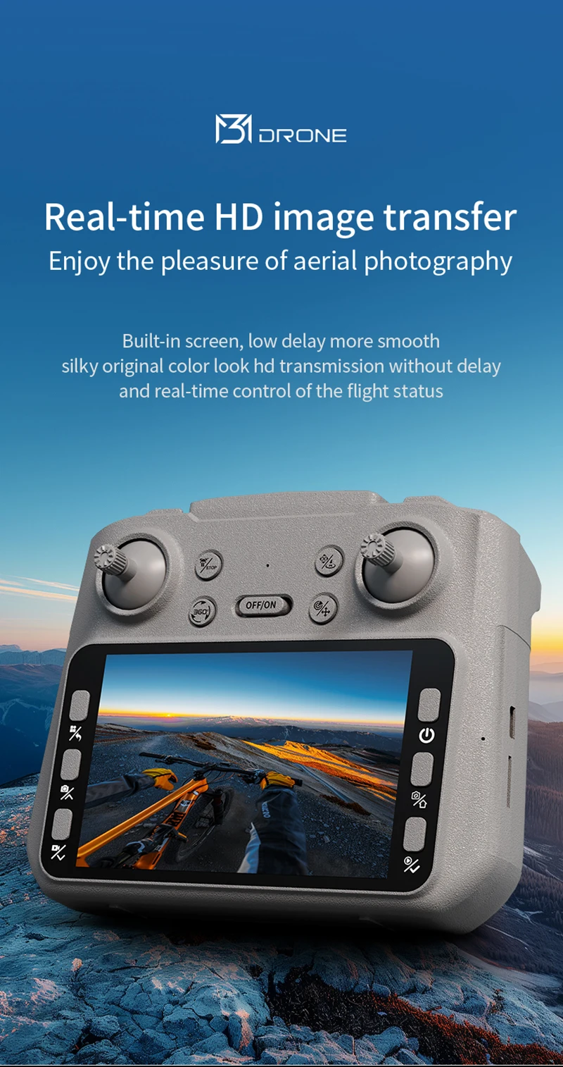 طائرة بدون طيار M3 عالية الوضوح بدون فرش، قدرة تحمل طويلة للغاية، ارتفاعات ثابتة تحوم 360 درجة °   طائرة بدون طيار لتجنب العوائق عن بعد