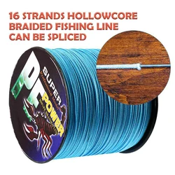 DORISEA 16 Strands 100M - 2000M Hollow Core 100% PE Extreme Braided Fishing Line 20LBs-500LBs Assist Line Blue