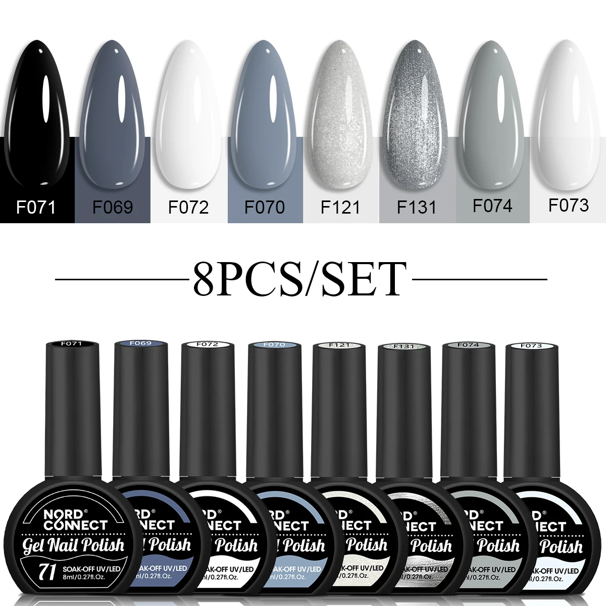 مجموعة طلاء الأظافر 8 ألوان 8 مللي عاكس المغناطيسي طلاء الأظافر نقع قبالة LED هلام صالون النساء أدوات مانيكير رجل الموضة الثلاثية الأبعاد