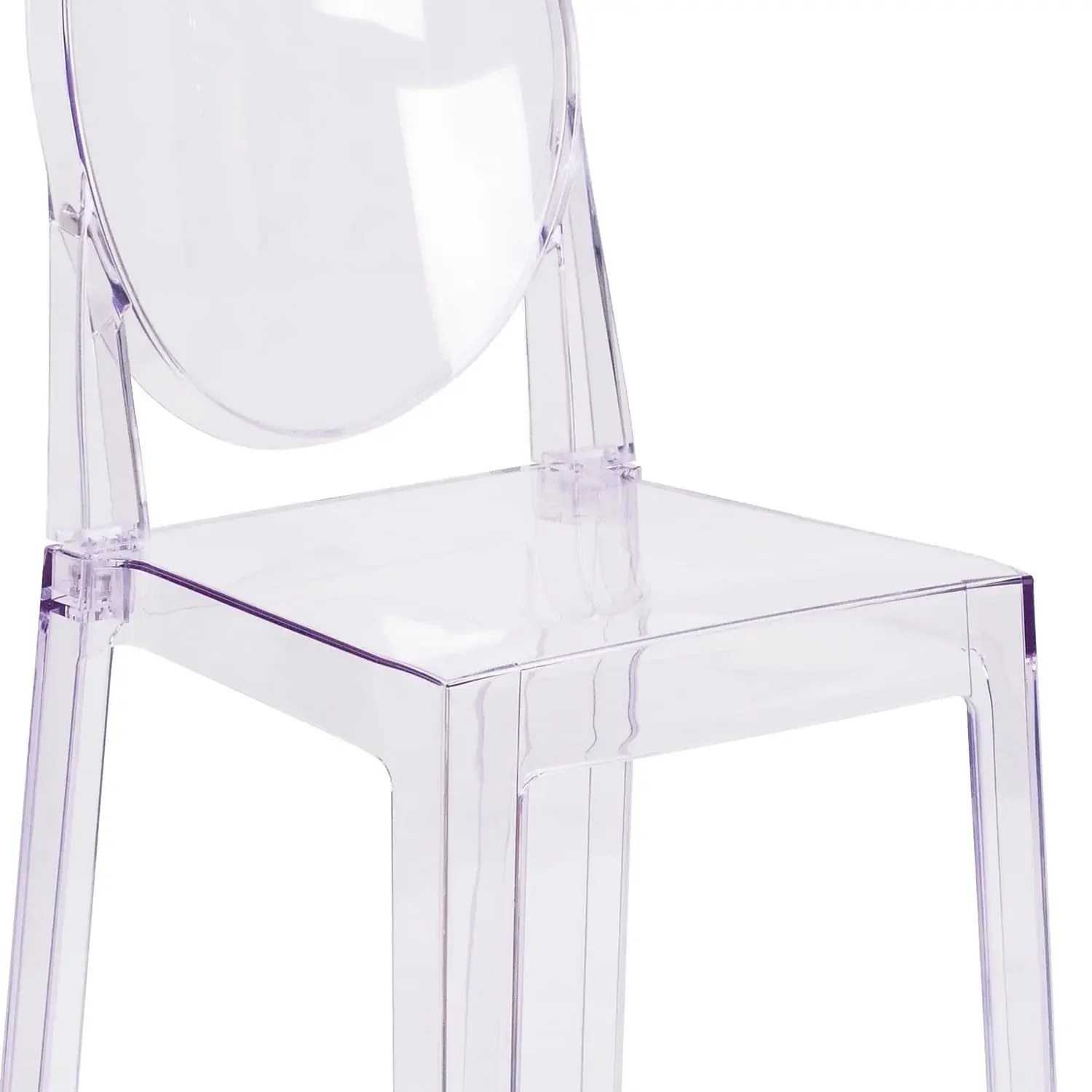'Ghost Chair with Oval Back in Transparent Crystal