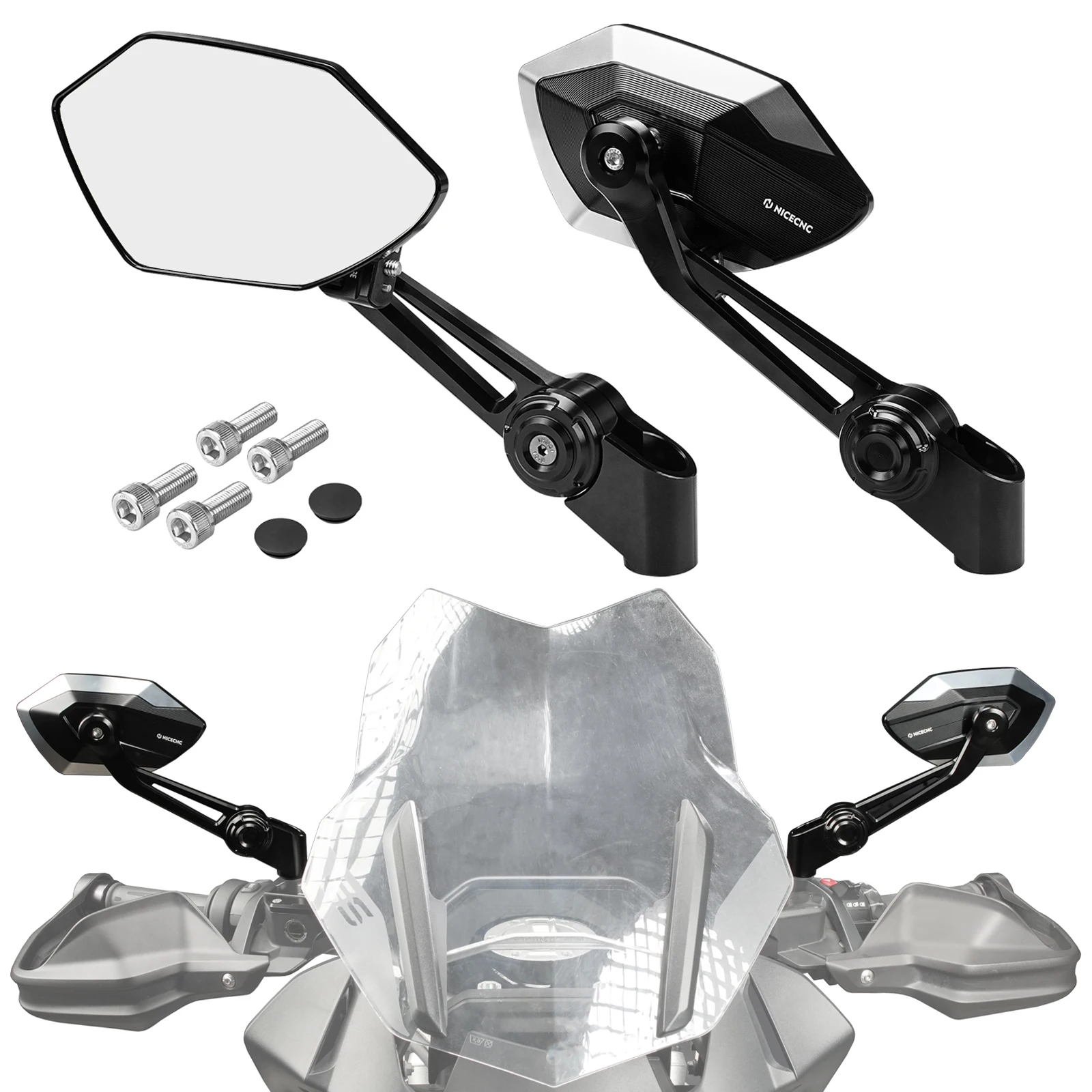 Motorcycle Rearview Mirror Side Mirrors for BMW F650GS F800GS F850GS R1200R 2008-2018 R1200GS Adventure R1200 GS GSA 2013-2018