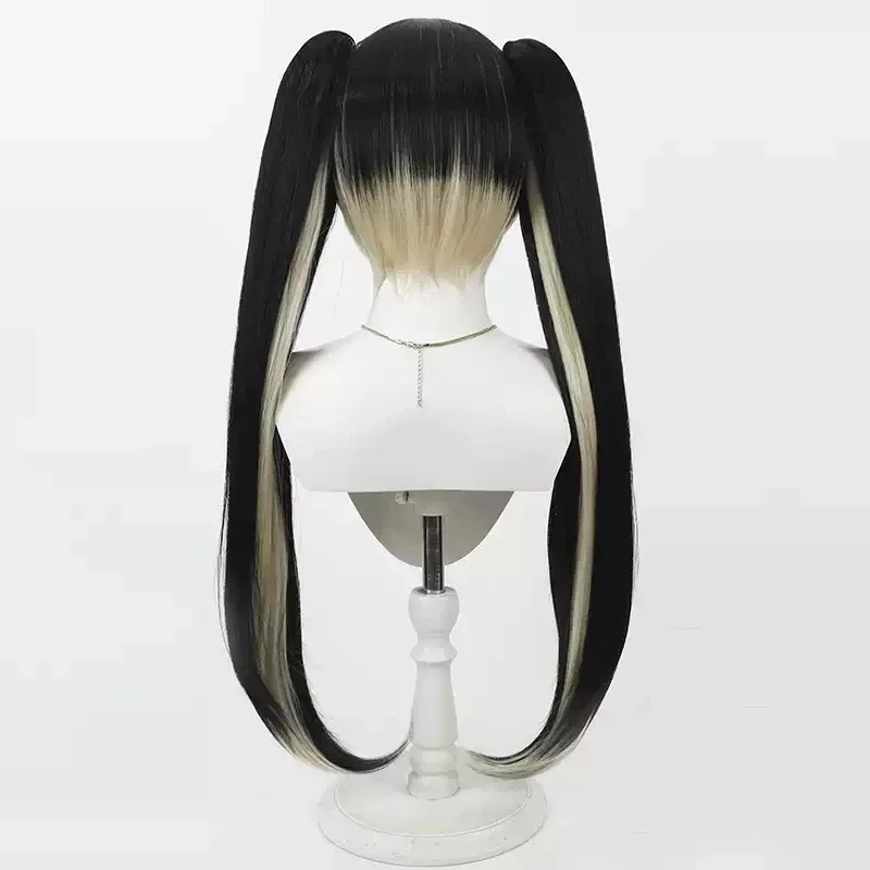 2025 aaa 홀로라이브 버추얼 유튜버 주후테이 라덴 코스프레 가발 더블 포니테일 내열성 합성 헤어 할로윈 파티 롤