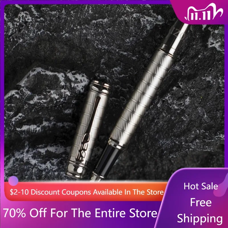 

Low Discount Horizzon White Brass Fountain Pen Popular Practice Bent Curved 0.7mm Art Nib Calligraphy Pen Luxury Office Supplies