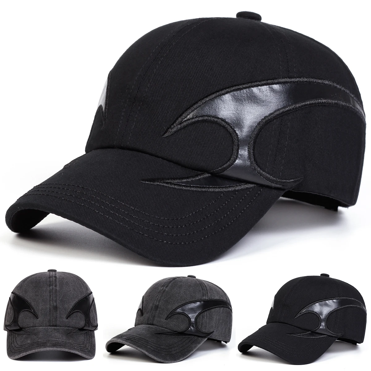 Unisex Boomerang Leather Label Wash Baseball Caps Spring and Autumn Outdoor Adjustable Casual Hats Sunscreen Hat Sports Cap