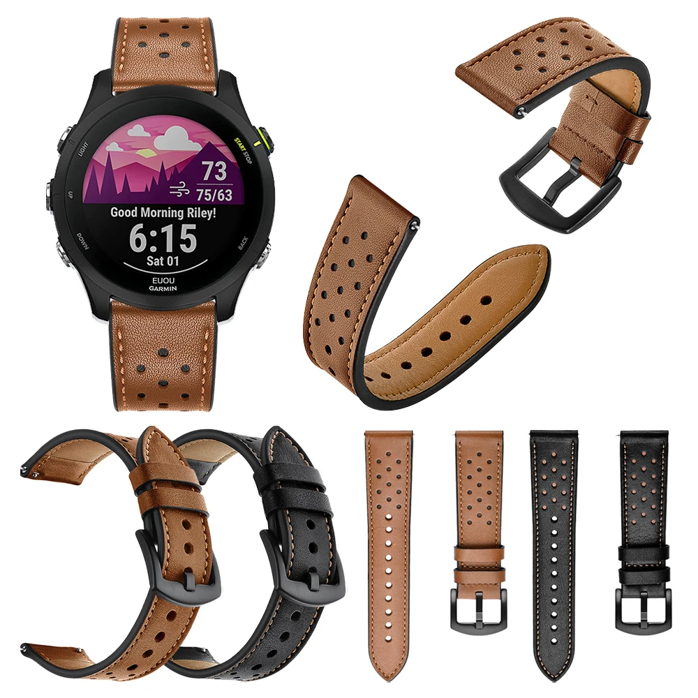 Quick release Leather Strap For Garmin Forerunner 255 Music 55 245 645/Venu 2 Plus/Vivoactive 4 Watch Band Wristband Watchband