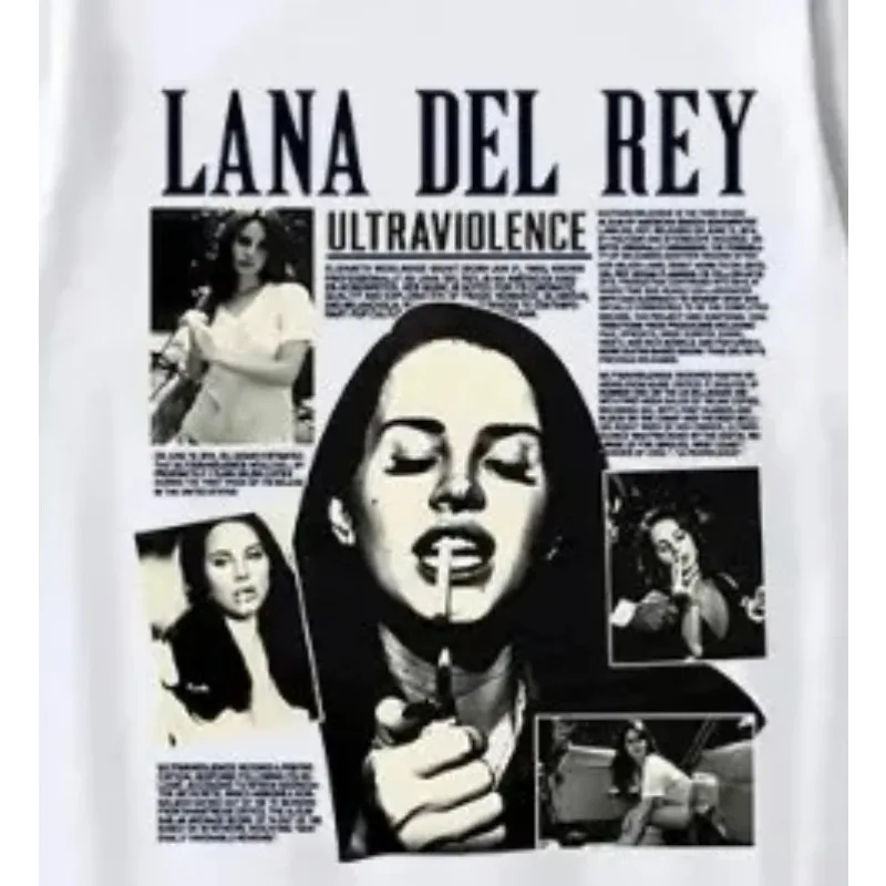 Lana Del Rey Singer Printing T-shirt Short Sleeve Cotton Soft Tee-shirt Spring Summer Casual Men/Women T-shirt Retro Tops