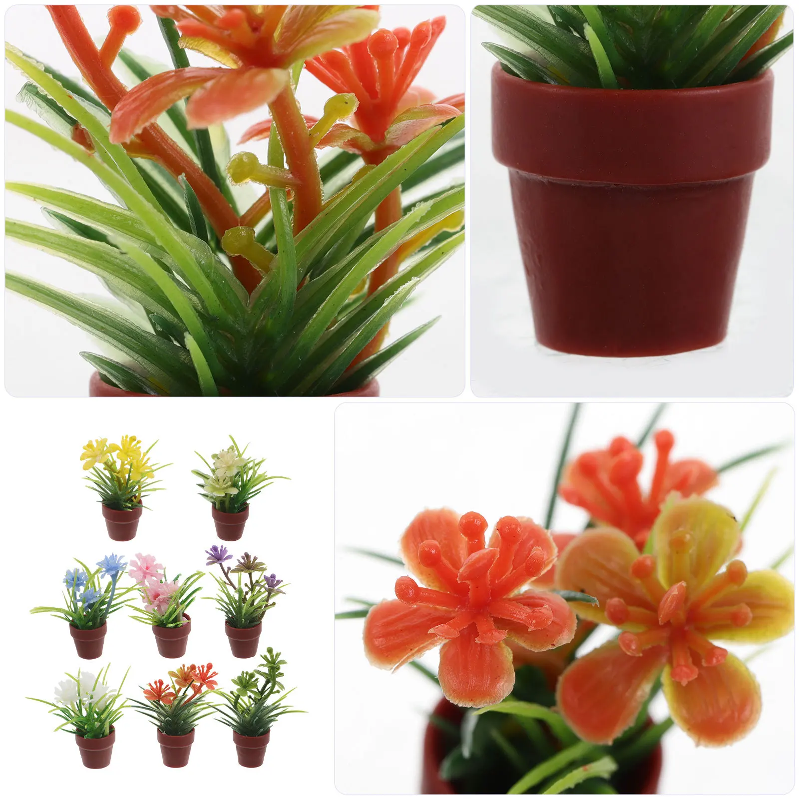 8Pcs Mini Bonsai Micro Landscape Artificial Potted Plants Tiny Simulated Greenery for Dollhouse Accessories Miniature Indoor - Image 4