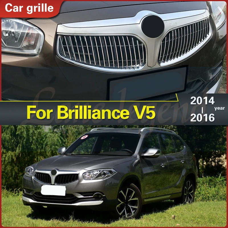 

Для Brilliance V5 2014 2015 2016, решетка переднего бампера, верхняя решетка, высококачественная нержавеющая сталь, автозапчасти, гоночные грили