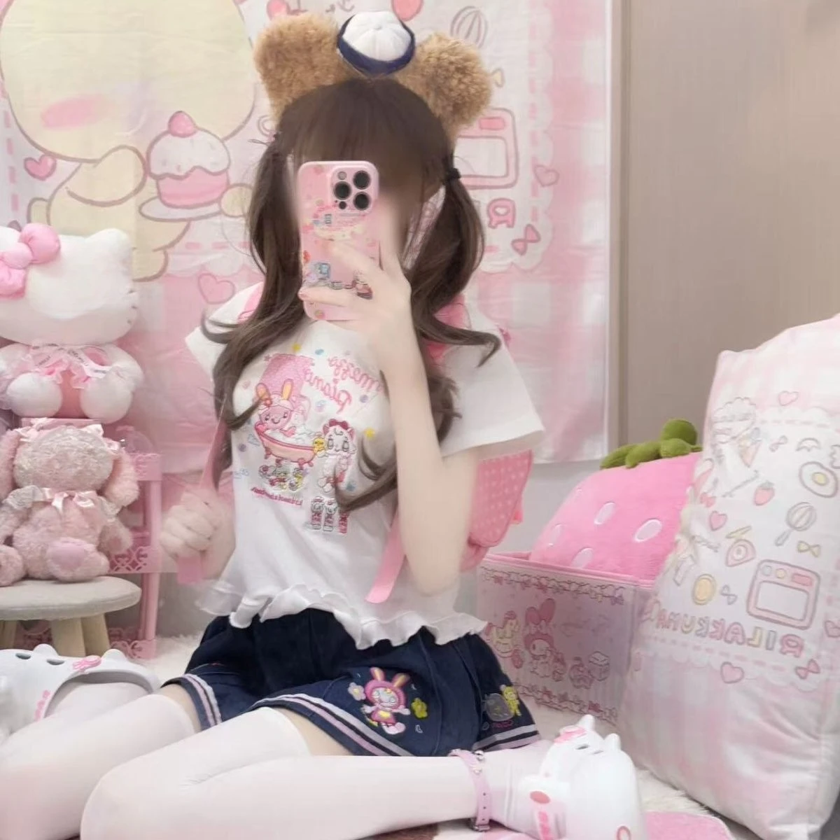 2026 アメリカンヴィンテージデニムスカート女性カジュアル日本かわいいケーキスカート女の子のためのホリデーパーティー服ハイウエスト春