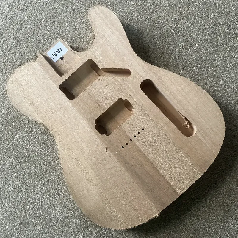 Tele Electric Guitar Semi Finishing Version TL Guitar Body See Through in Solid Wood with 2 Humbucker Pickups DIY Replace USE