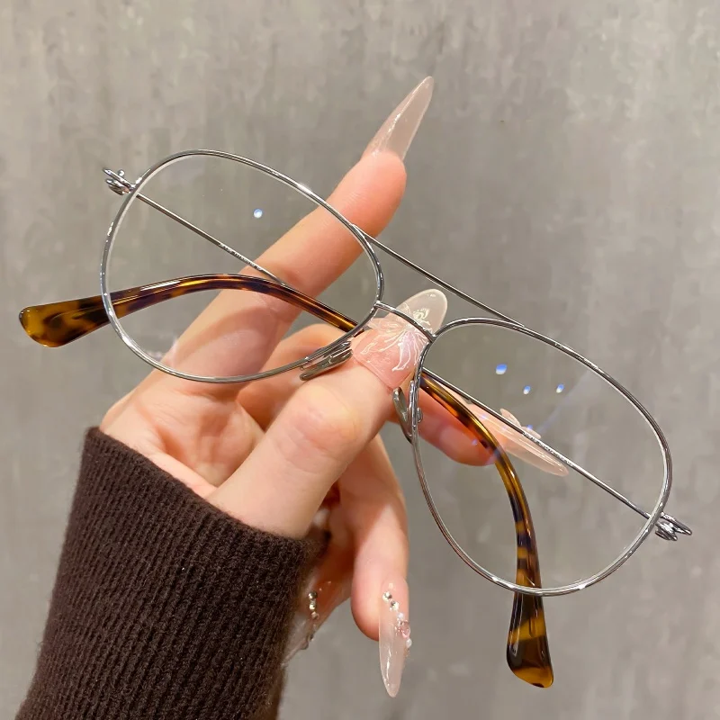 F·DRACON Ultra Light Titanium Eyeglass Frame Fashionable Double Beam Men's And Women's Eyeglass Frame Retro Optical Frame 30918Y