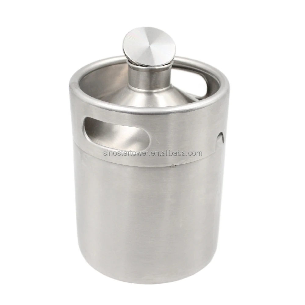 Homebrew Stainless Steel 304 Beer Keg 2L 3.6L 4L 5L 10L Mini Draft Beer Growler Beer Barrels with Sleeves and CUSTOM LOGO